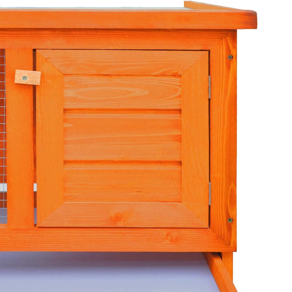 vidaXL Pull Out Tray Outdoor Large Wooden Rabbit Cage 35.4 x 17.7 x 25.8