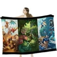 thumbnail image 1 of Manta de franela Hggkaie, manta con estampado de dibujos animados de Pokémon, manta de felpa ligera y acogedora para cama, sofá, oficina, decoración y viajes, adolescentes (60 x 50 pulgadas) B2MT-255, 1 of 8