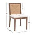 thumbnail image 3 of SAFAVIEH Couture Emilio Modern Linen Solid Dining Chair, Walnut/Natural (Set of 2), 3 of 5