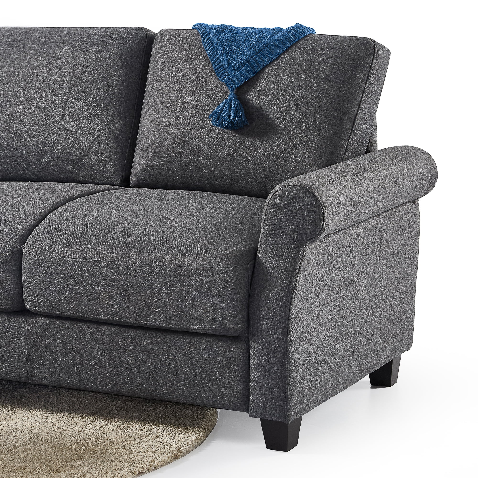 Zinus 55" Josh 2-Seater Indoor Loveseat, Dark Grey