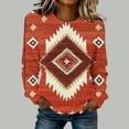 thumbnail image 2 of Miqool Western Vintage Print Sweatshirts for Women Long Sleeve Crewneck Casual Loose Pullover Sweatshirt Top, 2 of 4