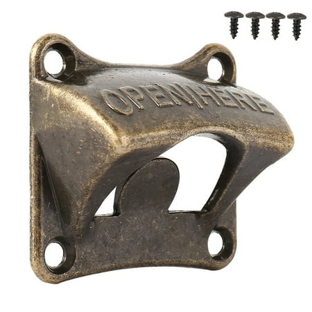 

Best bottle opener wall mounted - Vintage Bronze Wall Mounted Wine Beer Soda Bottle Cap Opener Bar Accessories - men s housewarming gift - perfect for beer accessories bar utensils