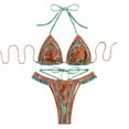 thumbnail image 2 of Cheers US 2 Pcs/Set Swimwear Set Print Colorful Bohemia Style Breathable Women Swimsuit for Swimming, 2 of 7