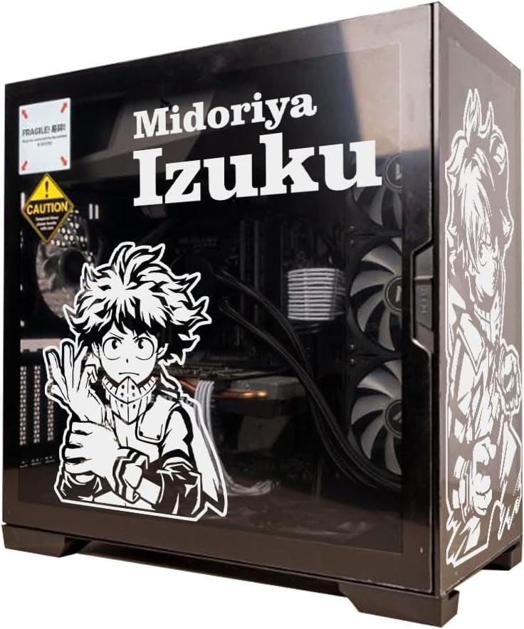 Anime Stickers for PC Case, Vinyl Decor Decal for ATX Mid Tower Black and  White | eBay