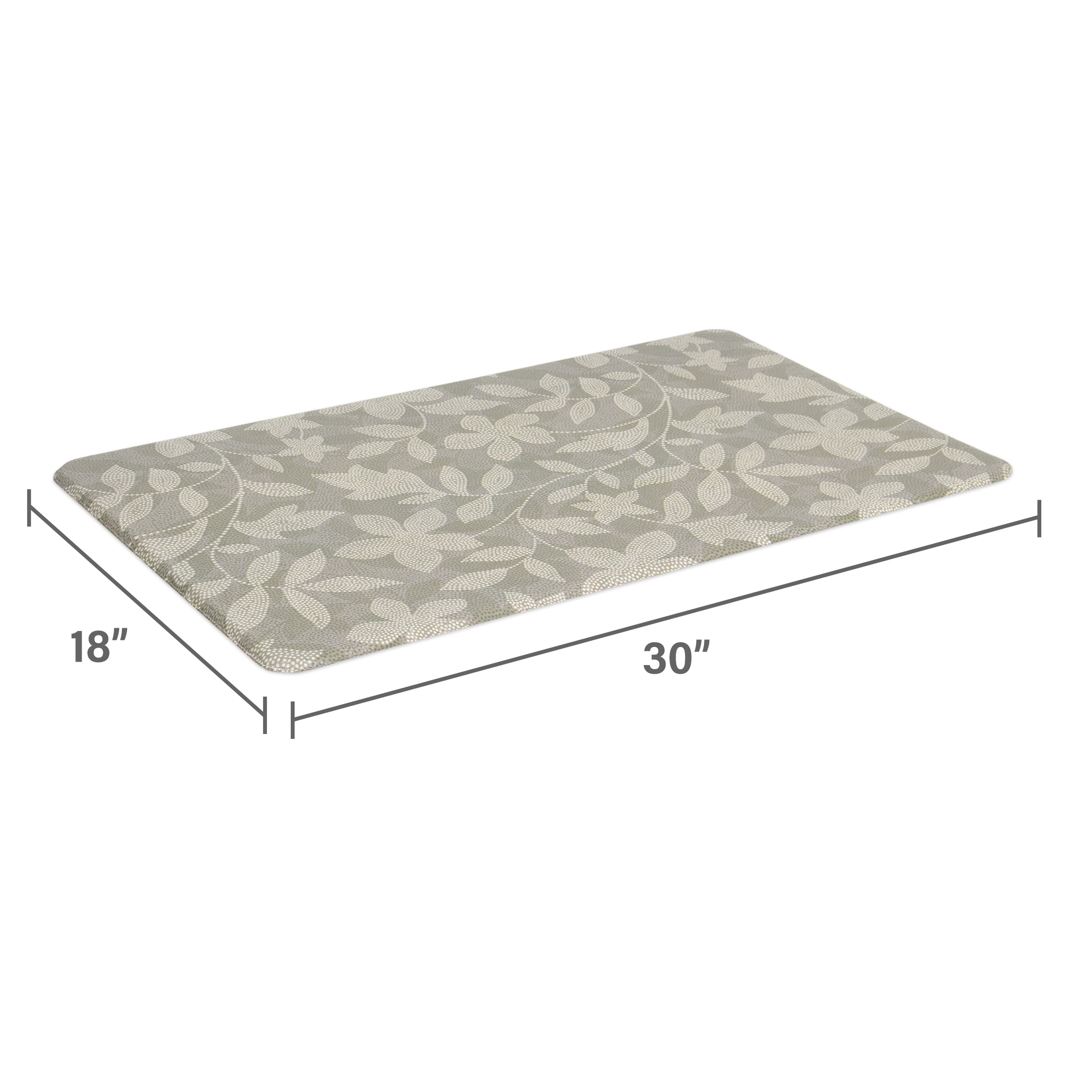 Mainstays Cushion Comfort Dots Botanical Washed Stone 18" x 30" Anti-Fatigue Kitchen Mat