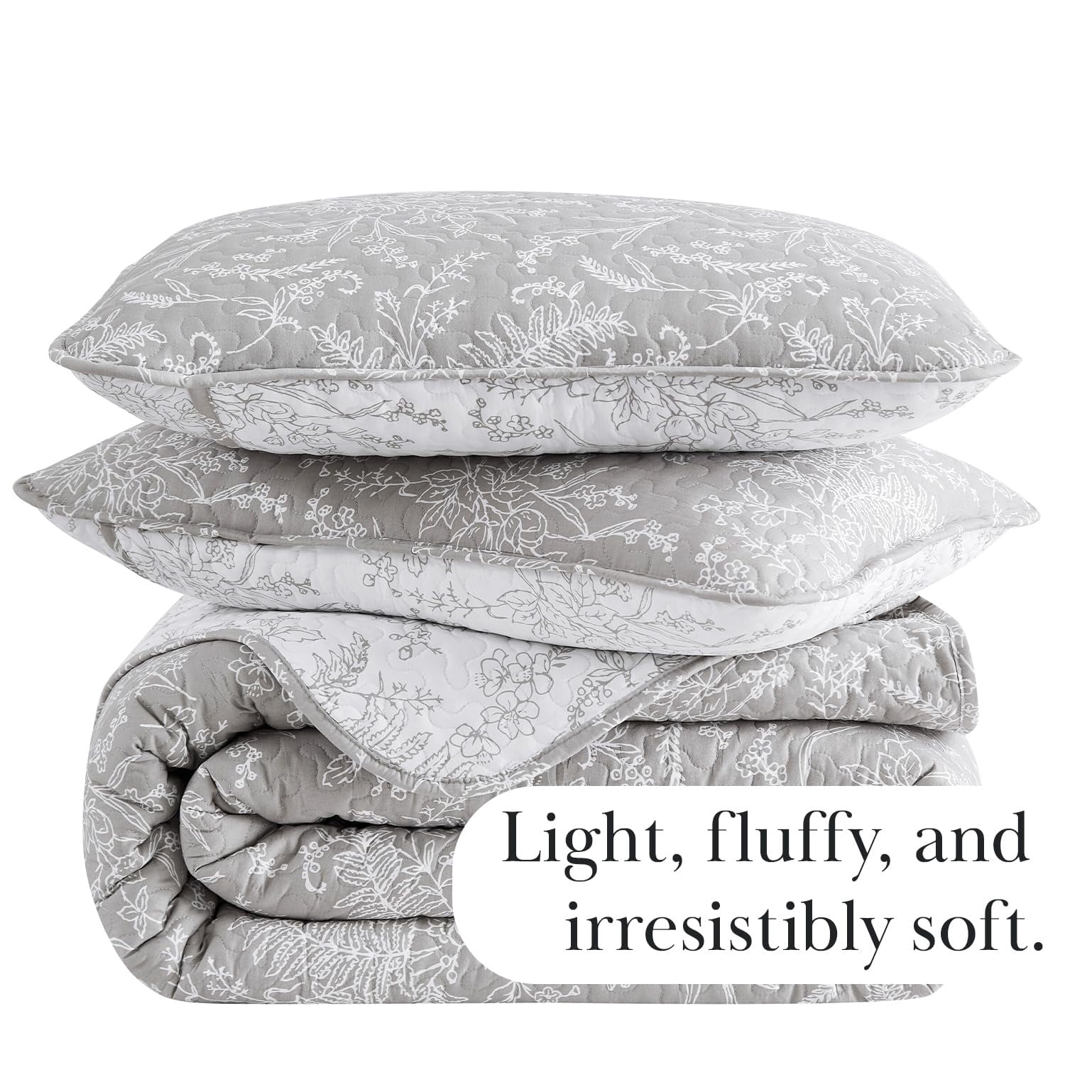 Winter Brush Print Soft & Supreme Quality Reversible Lightweight Quilt Set