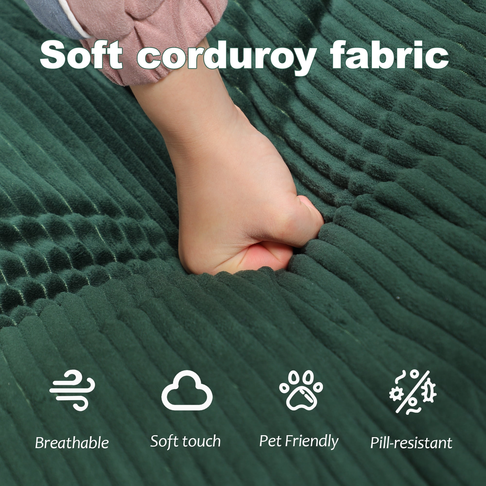 Leumius Single Sofa Bed with Pillow,Boneless Folding Sofa Bed for Living Room Bedroom,No Assembly Required,Dark Green