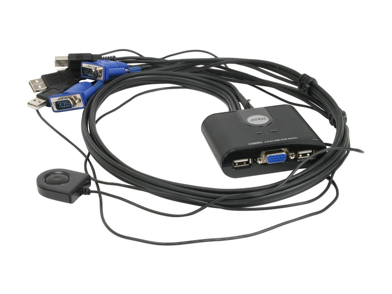 Aten 2PORT USB KVM SWITCH W/2 CABLES SUP UP TO 2048X1536