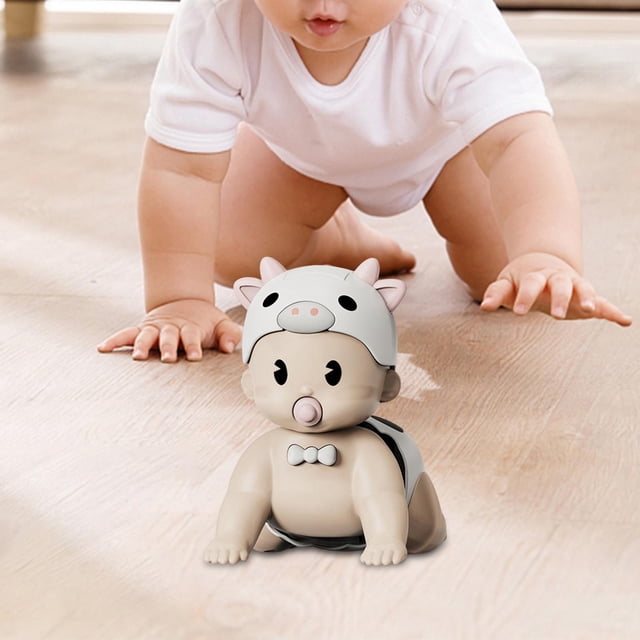 Canto recargable del juguete móvil educativo temprano Baoblaze muñeca gateando interactivo para el bebé Blanco