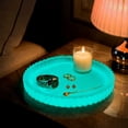 thumbnail image 5 of Lunxisen 1 Pcs Glows In The Dark Bathroom Tray Silicone Vanity Organizer Waterproof Countertop Tray for Toiletries Cosmetics Jewelry Dish Decor(23*23*2cm), 5 of 8