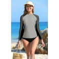 thumbnail image 5 of Women's Long Sleeve Rash Guard UPF 50+ Striped Swim Shirts, 5 of 5