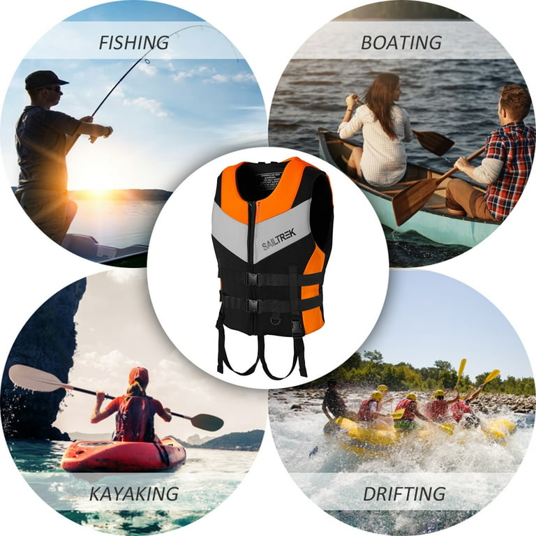 Neoprene Life Jacket Adult Water Sports Fishing Vest Kayak Rowing Swimming  Drifting Safety Life Vest
