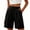Black, variant on hlysgo Bermuda Shorts for Women Elastic Waist Lightweight Breathable Wide Leg Short Outdoor Summer Loungwear 3 Inch Inseam with Pockets Black,3xL