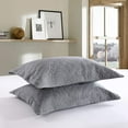 thumbnail image 2 of MarCielo 2-Piece Embroidered Pillow Shams, Decorative Microfiber Pillow Shams Set Standard Size Grey, 2 of 6