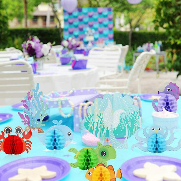 8pcs Ocean Theme Party Decorations Sea Creature Honeycomb