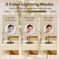 thumbnail image 3 of SLIMOON 9" Large Lighted Makeup Mirror, 1X/10X Magnifying Mirror with Light, 3 Colors Brightness Adjustable, Rechargeable Double Sided Vanity Mirror with 80 LED Lights Grey, 3 of 8