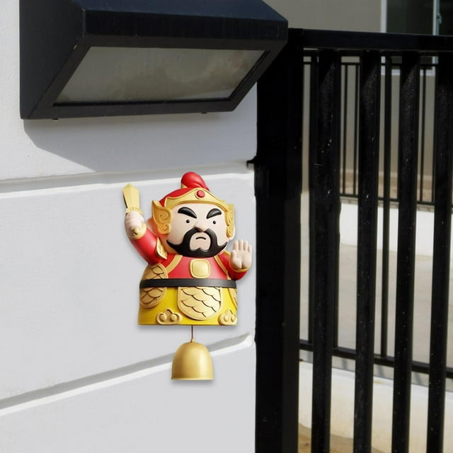 Timbre de puerta para comerciantes, adorno creativo para abrir la puerta, regalo de inauguración de casa, Dios de la puerta para decoración del Festiv Rojo