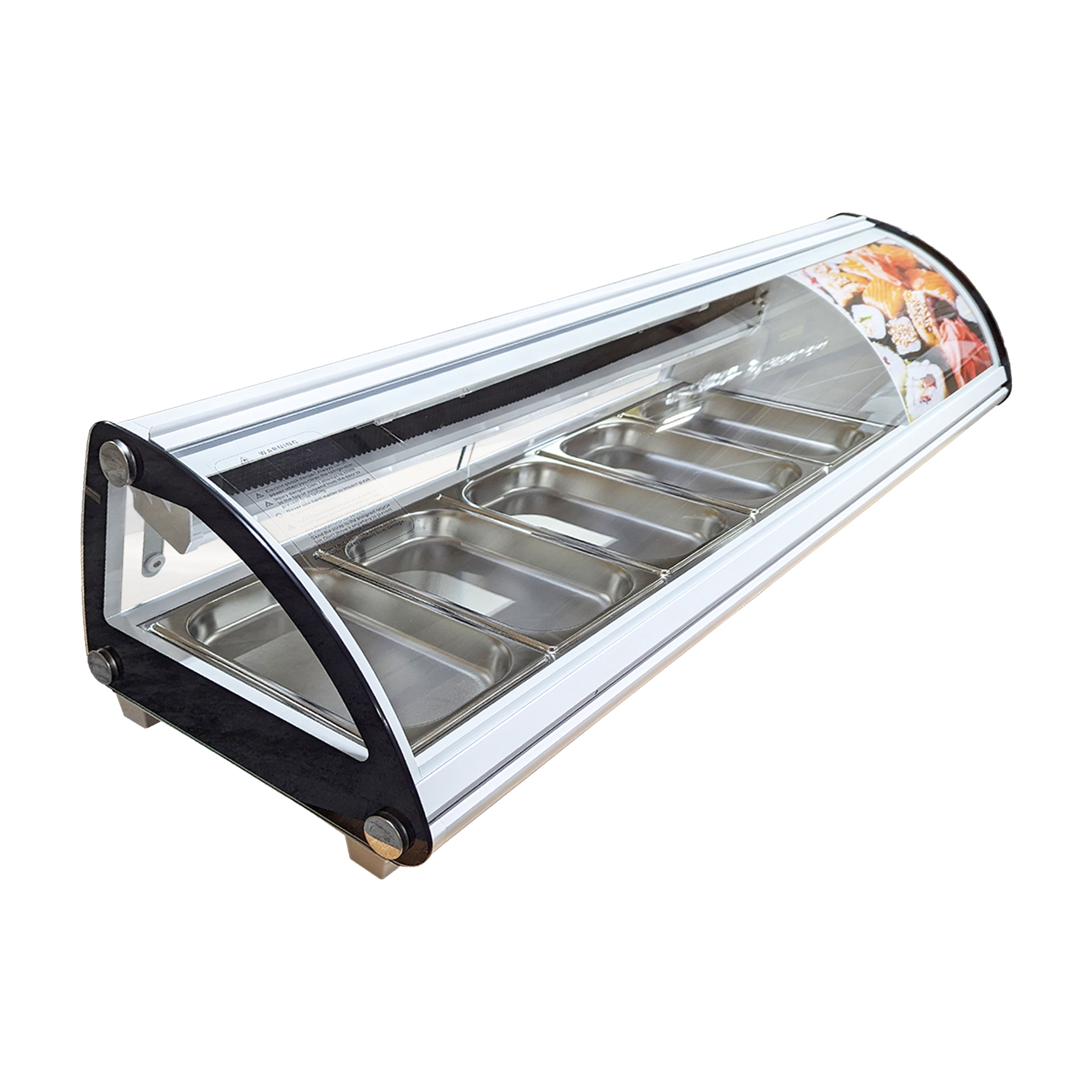 51'' Refrigerated Sushi Display Cooler Case Countertop 5 Pan Commercial Sushi Refrigerator