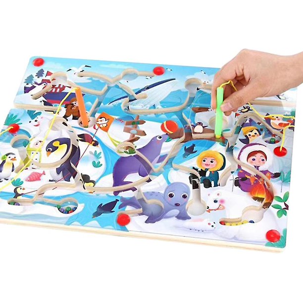 Juego de laberinto magnético Blue Space City, juguete intelectual para niños