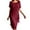 Red, variant on Puliio Women's Summer Dressees Patchwork Chiffon Round Neck Short Sleeved Dress Solid Color Tiered Smocked Dress