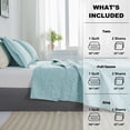 thumbnail image 6 of Smuge 3 Piece Solid Color Quilt Set Full/Queen Lake Blue, Reversible Microfiber Lightweight All Season Bedspread Coverlet 90"x90", 6 of 8