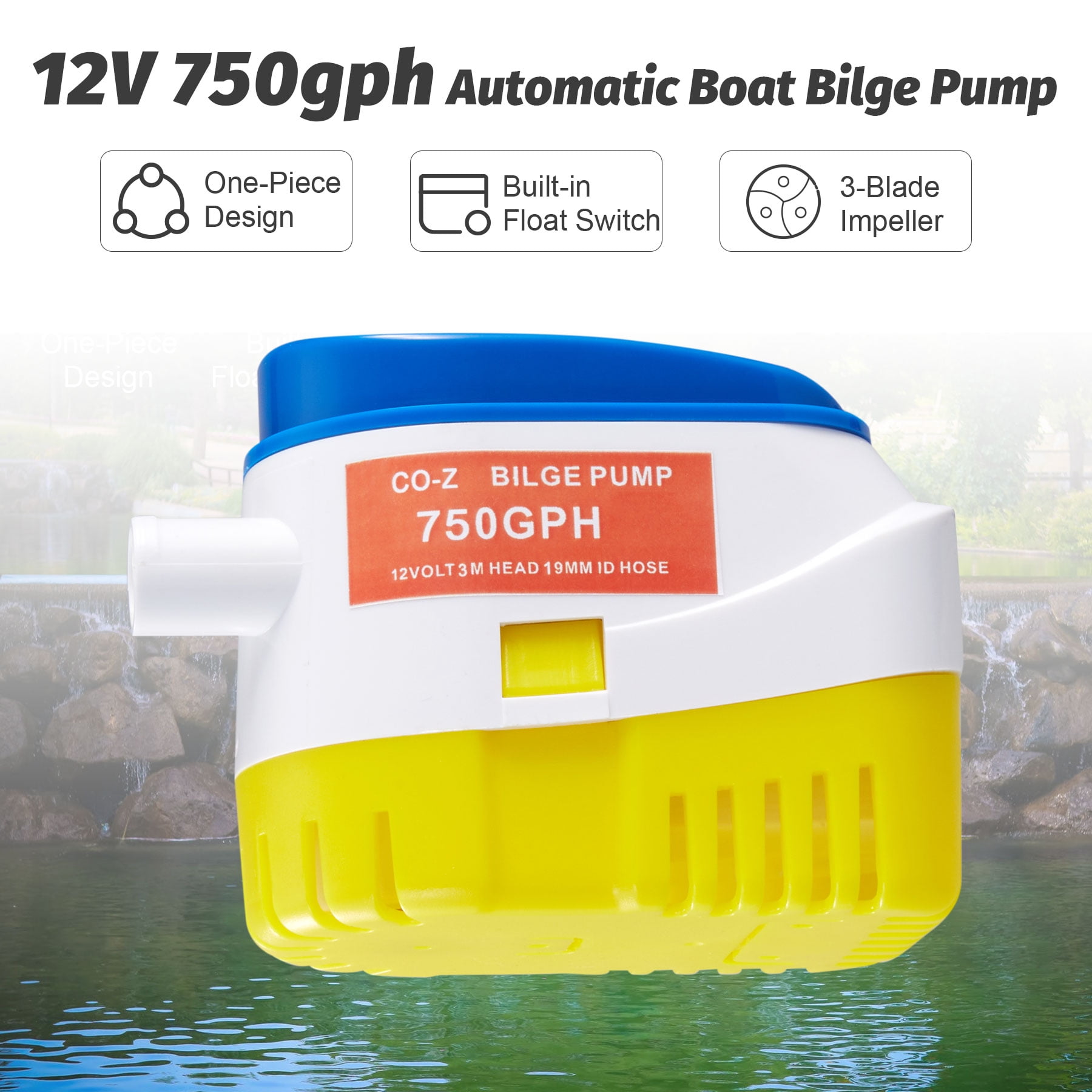 NEW Submersible Boat Bilge Pump FLOAT SWITCH 12V Auto Electric Marine Watercraft 