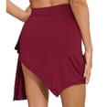 thumbnail image 3 of Kaerm Latin Dance Dress for Women Ruched Side Irregular Swing Skirt Ballroom Samba Tango Salsa Dance Burgundy XXL, 3 of 7