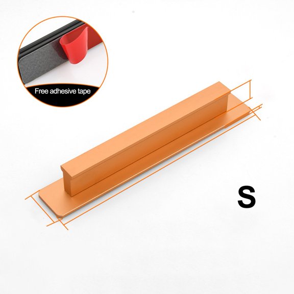 Self-adhesive Door Handles Exterior Doors For Cabinets Interior Doors Aluminum Alloy Bathroom Bedroom No-punching