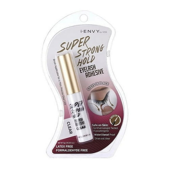 Kiss I Envy Eyelash Adhesive Super Strong Hold, Clear, 0.176 Oz, 6 Pack