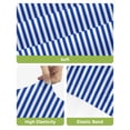 thumbnail image 4 of Navy Blue Stripe Bar Stool Covers Set of 4, Modern White Vertical Striped Geometric Stretch Washable Bar Chair Covers with Backs, Removable Pub Counter Height Chair Cover for Kitchen Dining Room Cafe, 4 of 7