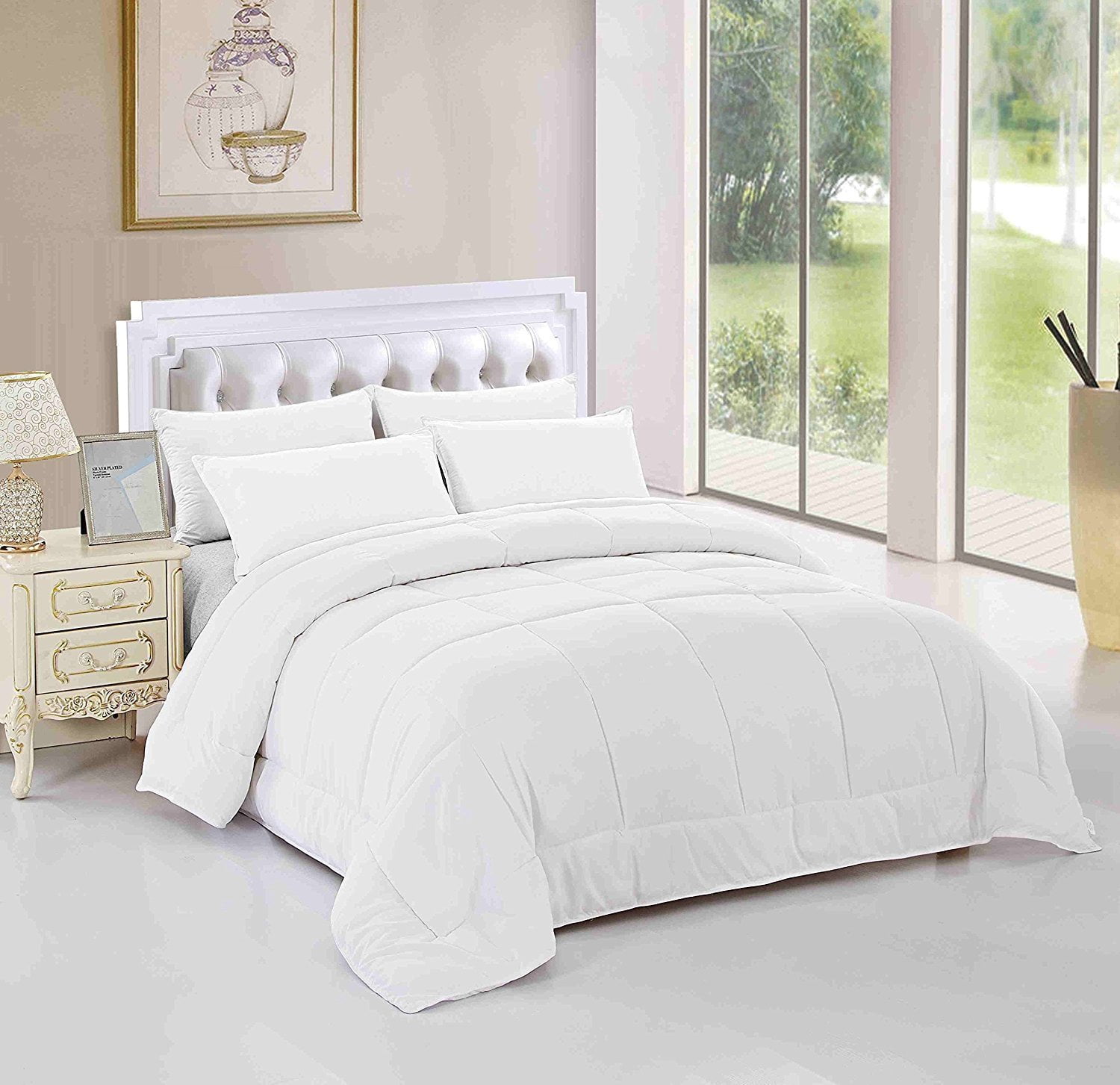 Unique Home Deluxe Comfy Goose Down Alternative Box Stitched Comforter