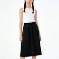 thumbnail image 5 of ZToonmas Girls Elastic Waist A-Line Denim Midi Skirt Casual Long Skirt with Pockets Summer Solid Skirt for 4-15 Years, 5 of 9