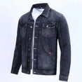 thumbnail image 4 of Chaqueta vaquera azul con bolsillos y botones para hombre, chaqueta vaquera de otoño e invierno de gran tamaño, de marca, talla L, ropa de abrigo, nueva en Y2k, 4 of 4