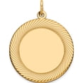 thumbnail image 1 of 14K Yellow Gold Etched Design .027 Gauge Circular Engravable Disc Charm (29 X 22) Made In United States xm144/27, 1 of 5
