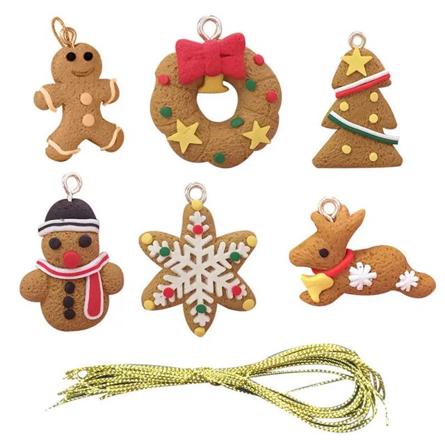 Conjunto de adornos de hombre de jengibre para Navidad, 6-12 piezas, colgante para árbol de Navidad, regalo para niños, fiesta de Navidad, decoración de Año Nuevo