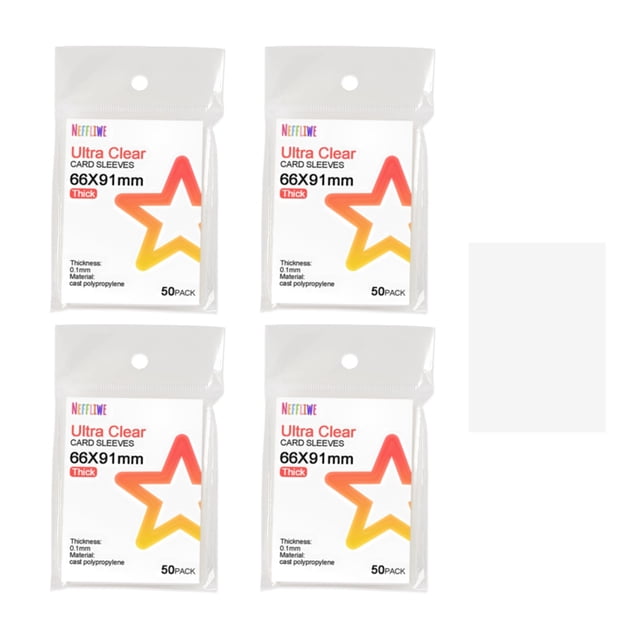 Fundas para cartas Neffliwe 200 piezas 6.6 x 9.1 cm transparentes y gruesas