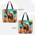 thumbnail image 2 of Fotbe Cool Camel Oasis Vibes Bolsa Tote con Estampado para Mujer, Bolsos con Cremallera, Bolsa de Hombro Casual de Gran Capacidad con Bolsillos Internos, 2 of 7
