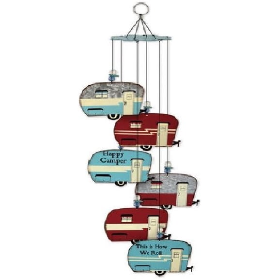 Sunset Vista Designs Wind Chimes Camper Trailer RV Decor Galvanized Metal