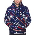 thumbnail image 2 of Bingfone Red White Blue Fireworks 1 Men's Drawstring Hoodie Long Sleeve Pocket Sweatshirts-Medium, 2 of 6