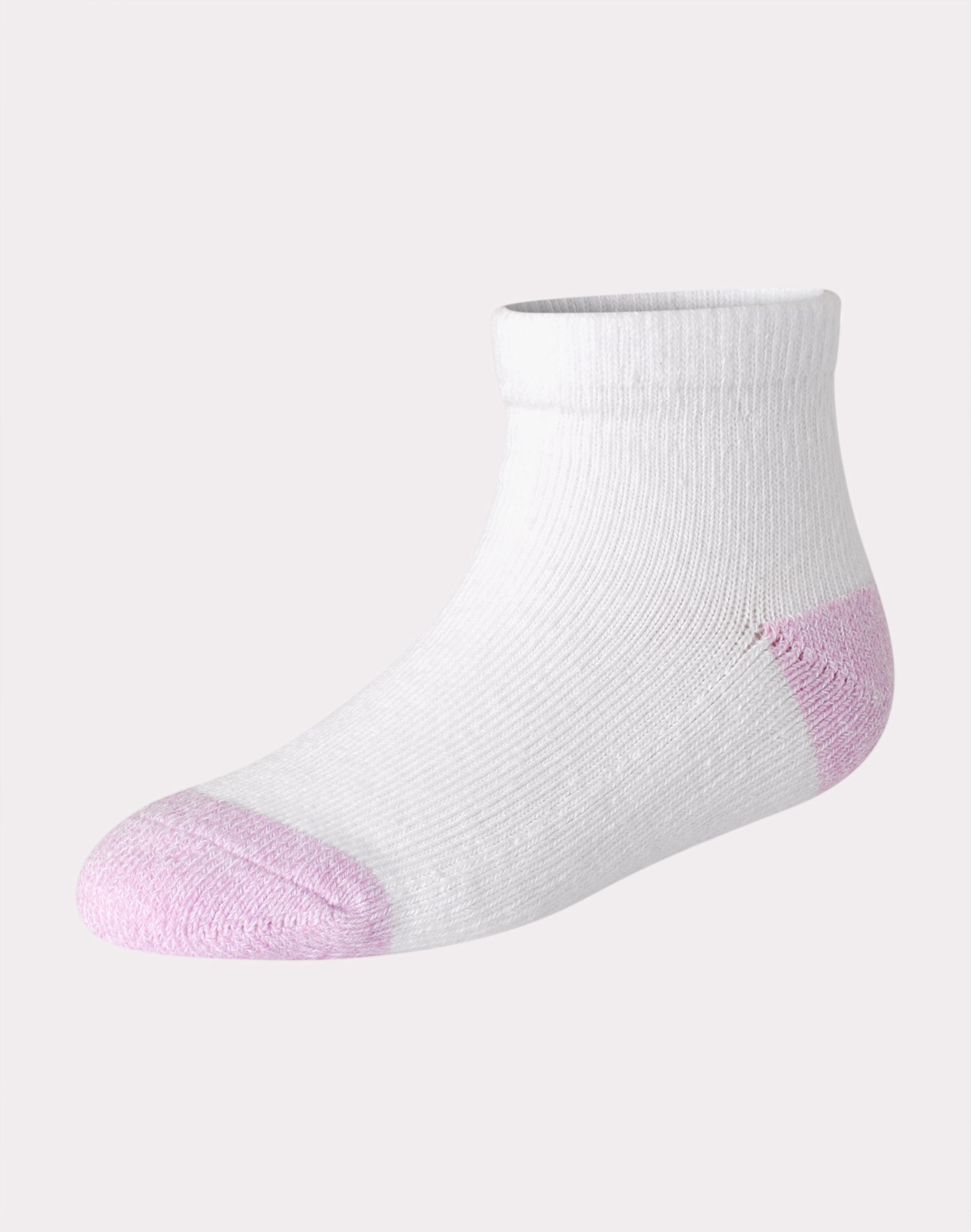 Hanes Pure Comfort Infant/Toddler Girls’ Ankle Socks, Organic Cotton, 6-Pairs Assorted 24MTH