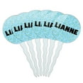 thumbnail image 1 of Lianne Cupcake Picks Toppers - Set of 6 - Blue Speckles, 1 of 1