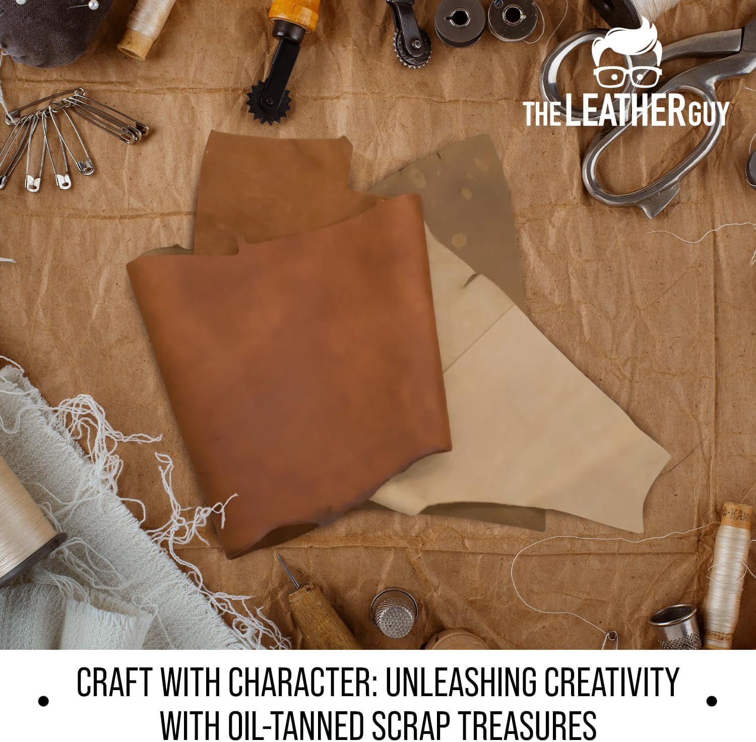 - Oil Tanned Cowhide Leather Scrap for Crafts and Leatherworking 1lb Bundle, Earth Colors, Small Sizes, 5-6oz Thickness