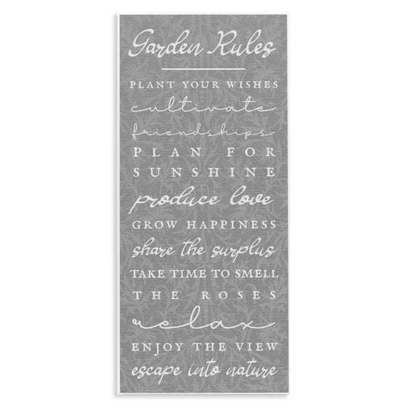 Stupell Industries Comforting Garden Rules Quotes and Sayings Painting Unframed Art Print Wall Art, 7 x 17