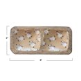 thumbnail image 3 of Creative Co-Op Enameled Mango Wood Tray with 2 Sections and Snowman Pattern Design, Multicolor, 3 of 4