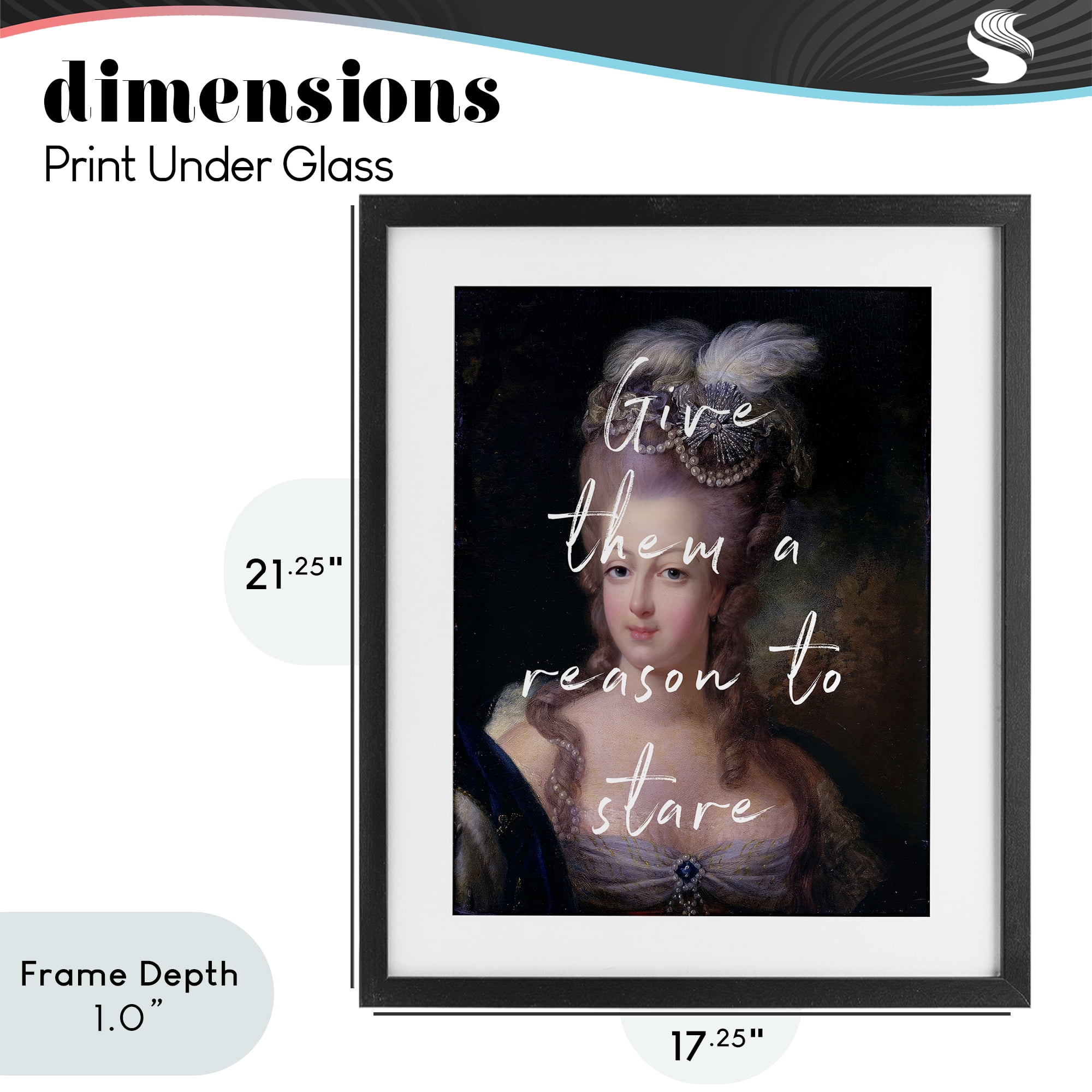 Stupell Industries Give Them A Reason To Stare Black Framed Print Under Glass, design by Tina LeCour