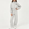 thumbnail image 3 of StSilkitty Boys Girls 2 Piece Outfits Sets Zip up Long Sleeve Stand Collar Sweatshirt and Sweatpants Set Fall Winter Tracksuit Set, 3 of 8