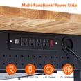 thumbnail image 2 of Ourlova 60" Workbench with Drawer Storage,Garage, Rubber Wood Top Heavy Duty Workbench with Power Outlet & 4 Lockable Wheels, 2000lbs Load Capacity, 2 of 9