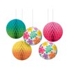 Amscan Summer Hibiscus Luau Honeycomb Hanging Bouquet Assorted Colors (244062)