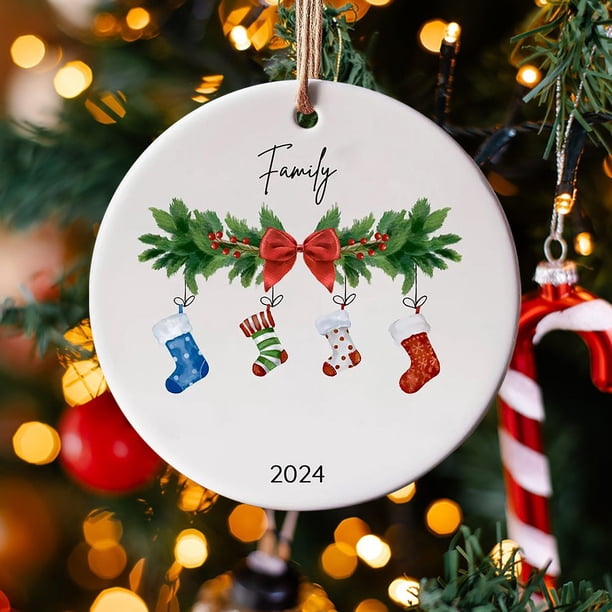 Adornos navideños, adornos navideños, regalos navideños 2024, colgantes navideños, regalos navideños para familiares y compañeros, colgante redondo para árbol de Navidad.