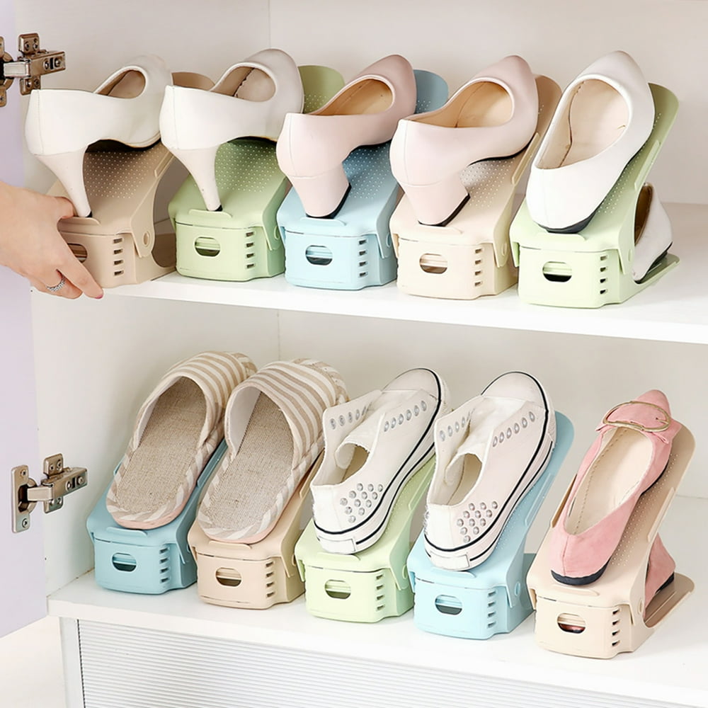Windfall Shoe Slots Organizer, Adjustable Double Layer Stack Shoe Rack, 50 SpaceSaving Storage